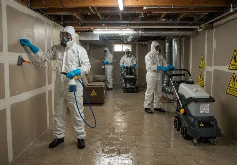 Basement Moisture Removal and Structural Drying process in Offutt Air Force Base, NE